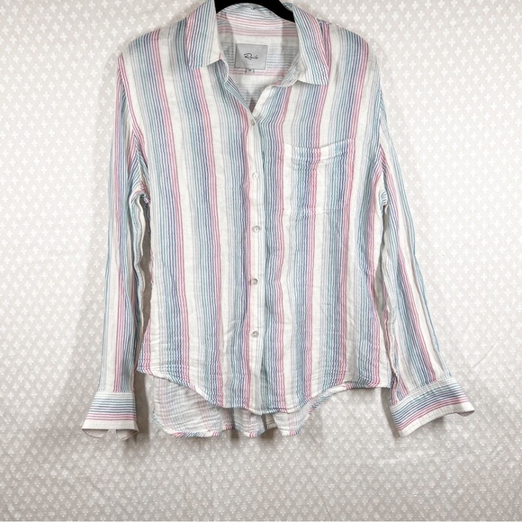 Rails Ellis Stripe Button Down‎ Cotton Top - Picture 2 of 6